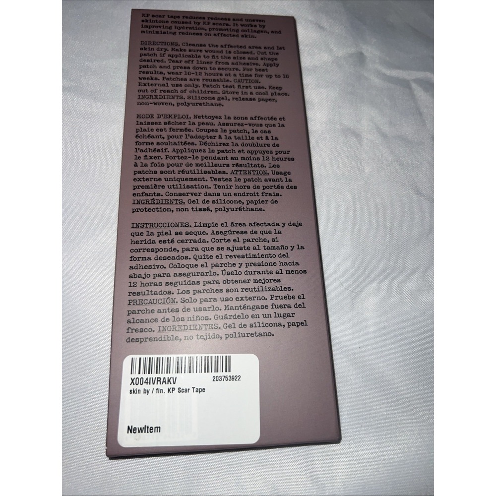 {2 Pack) Silicone Scar Tape Reusable  4‎ pc 4x15 cmMedical Grade Silicone Sheets